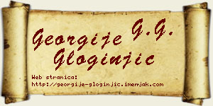 Georgije Gloginjić vizit kartica